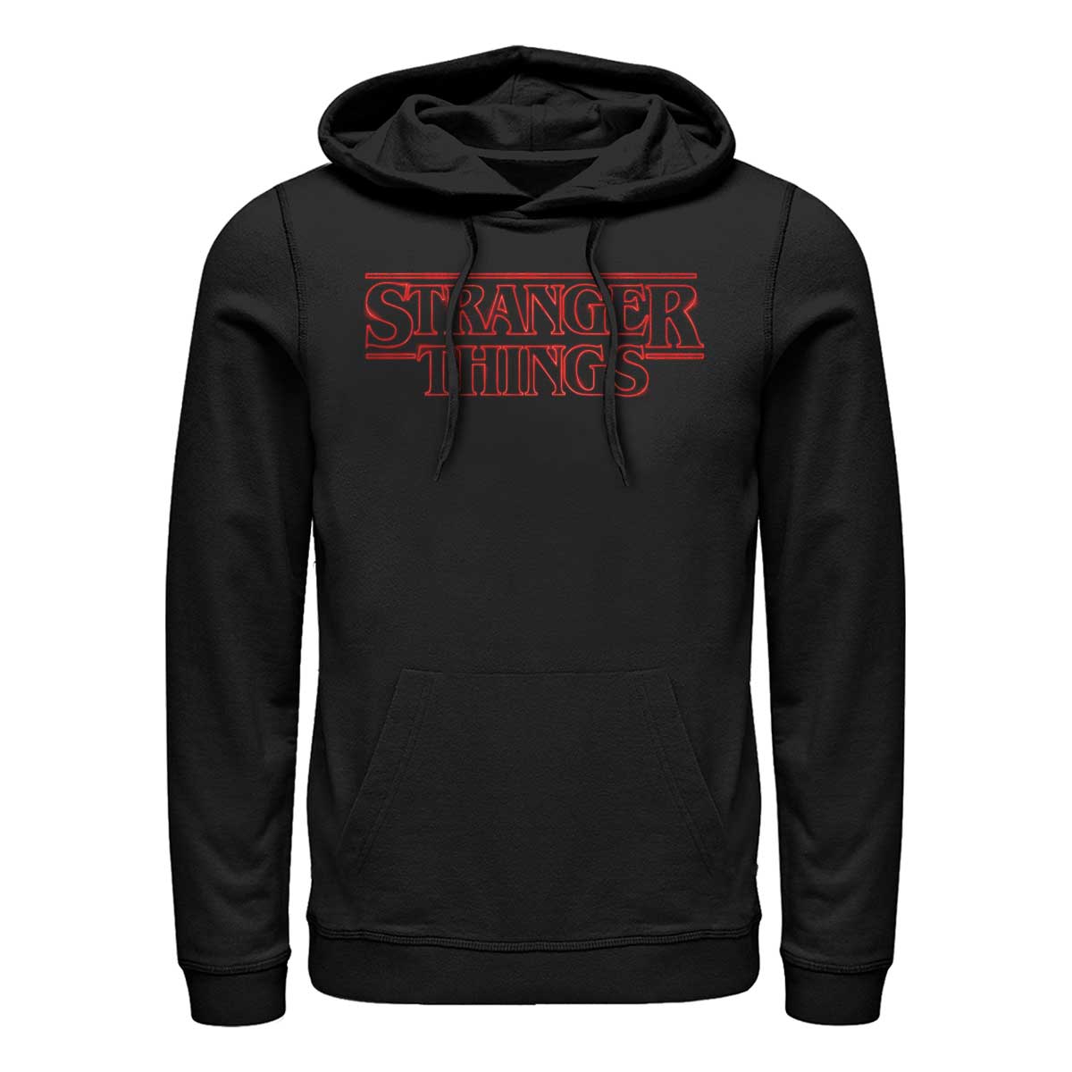 Aperçu: Netflix - Stranger Things - Logo Stranger Neon - Unisex Sweat à capuche - Noir - Devant