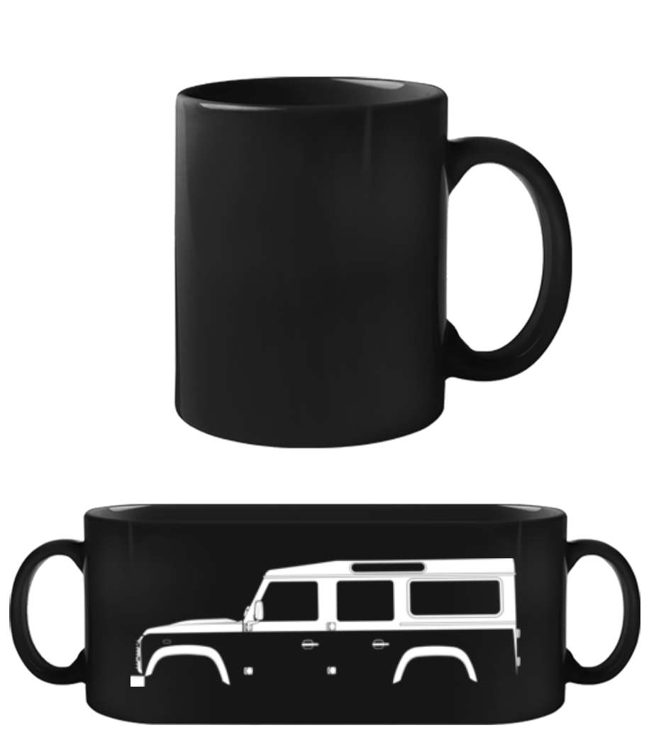 'Land Rover Defender 110' Silhouette · Tasse Noire