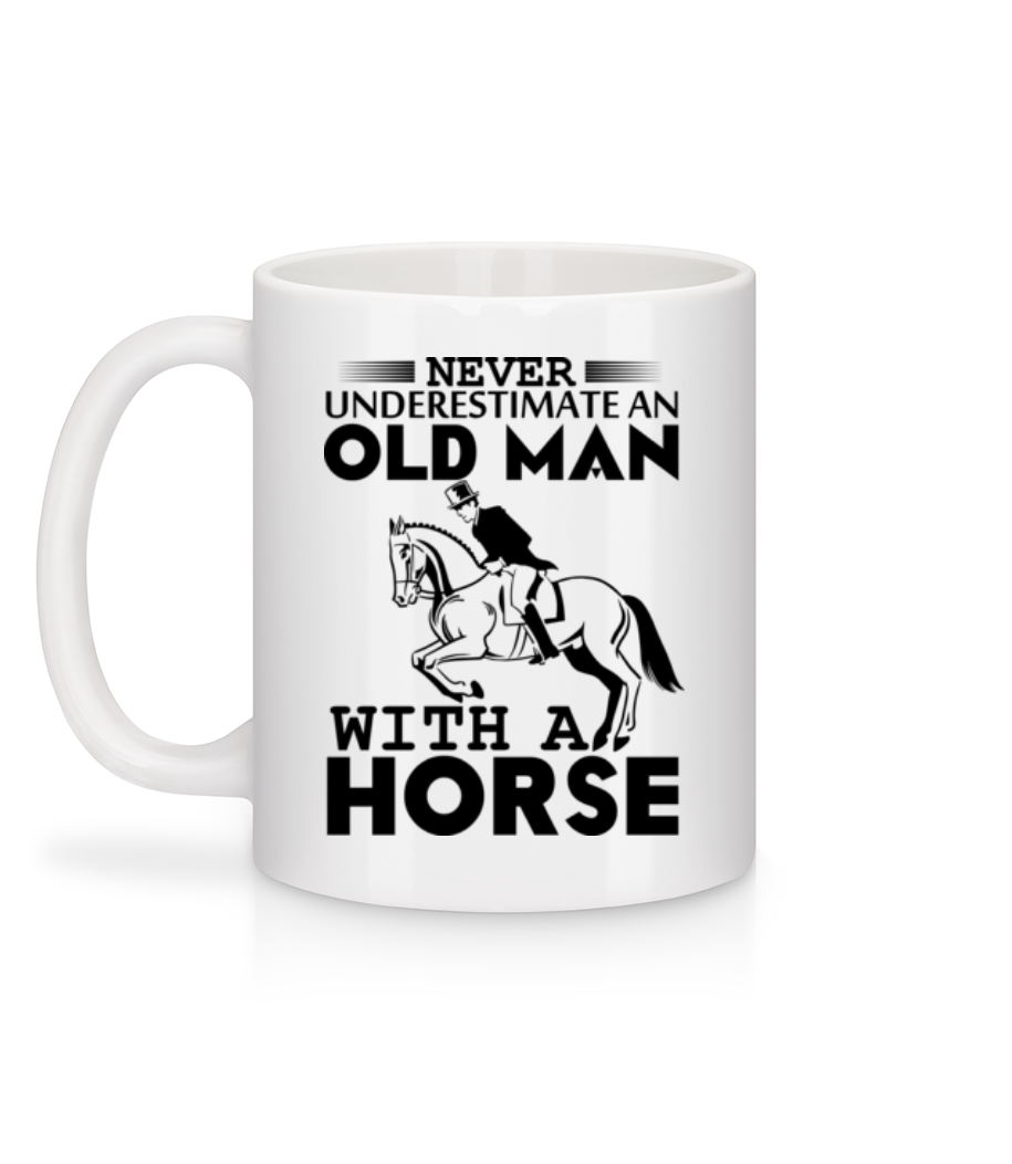 Aperçu: Old Man With Horse - Mug en céramique blanc - Blanc - Derrière