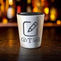 Schnapsglas zweifarbig - Weiß / Schwarz