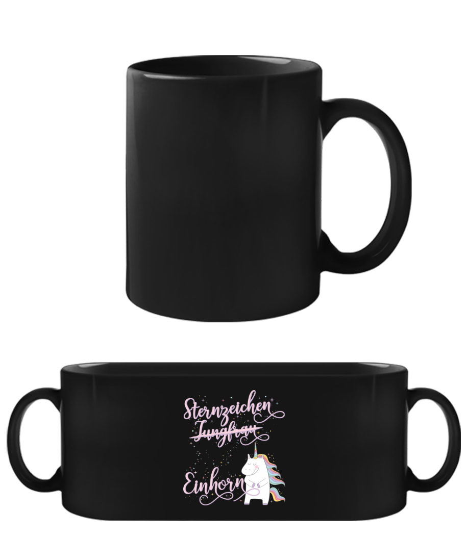 Sternzeichen Einhorn Jungfrau · Schwarze Tasse