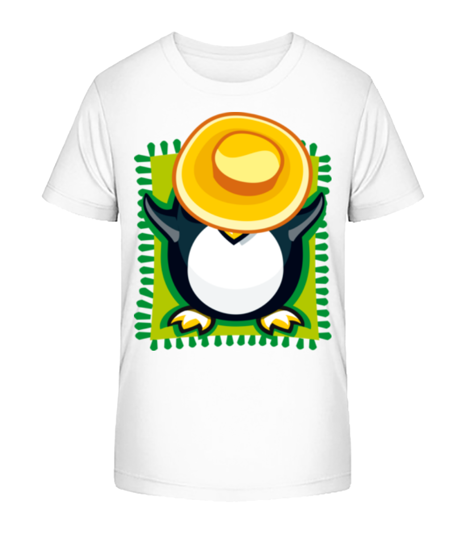 Penguin Sunbath - T-shirt bio Enfant Stanley Stella 2.0 - Blanc - Devant