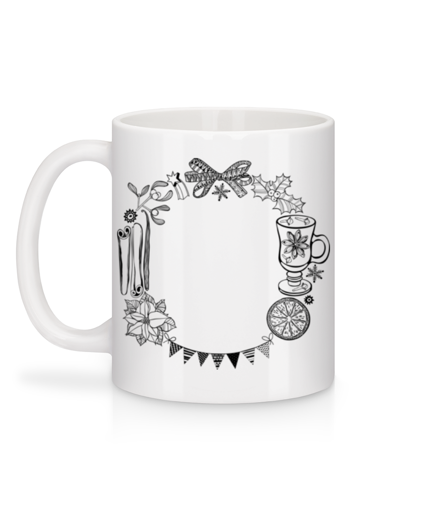Aperçu: Cadre De Noël - Mug en céramique blanc - Blanc - Derrière