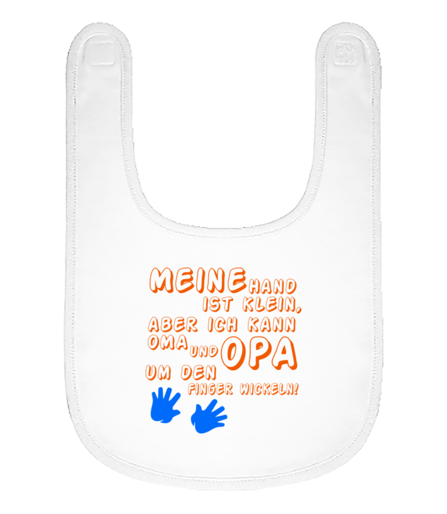Vorschau: Oma Und Opa Lieben Mich - Baby Bio Lätzchen - Weiß - Vorne