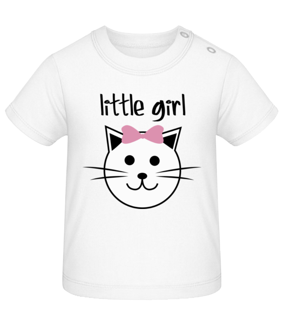 Aperçu: Little Girl - Chat - T-shirt Bébé - Blanc - Devant