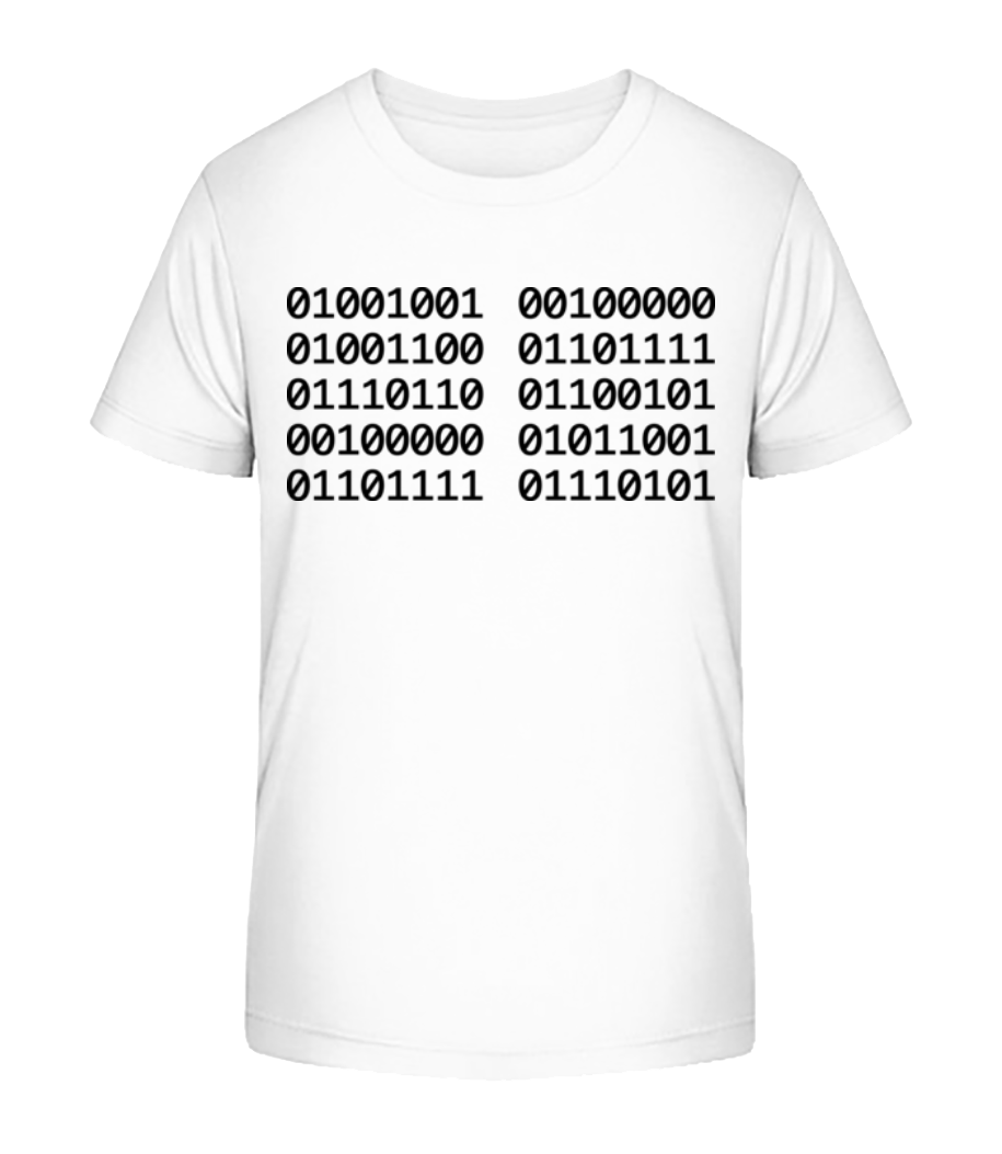I Love You Code - T-shirt bio Enfant Stanley Stella 2.0 - Blanc - Devant