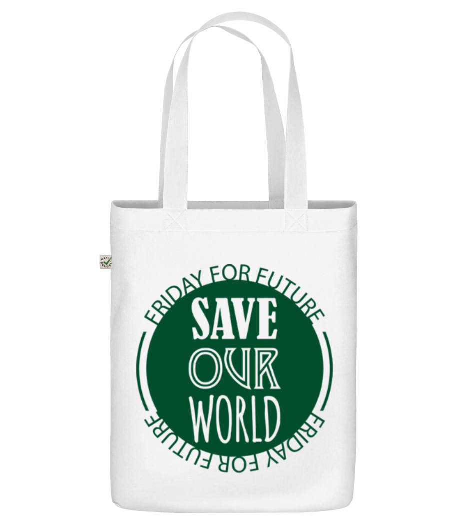 Aperçu: Save Our World - Sac en toile bio - Blanc - Devant