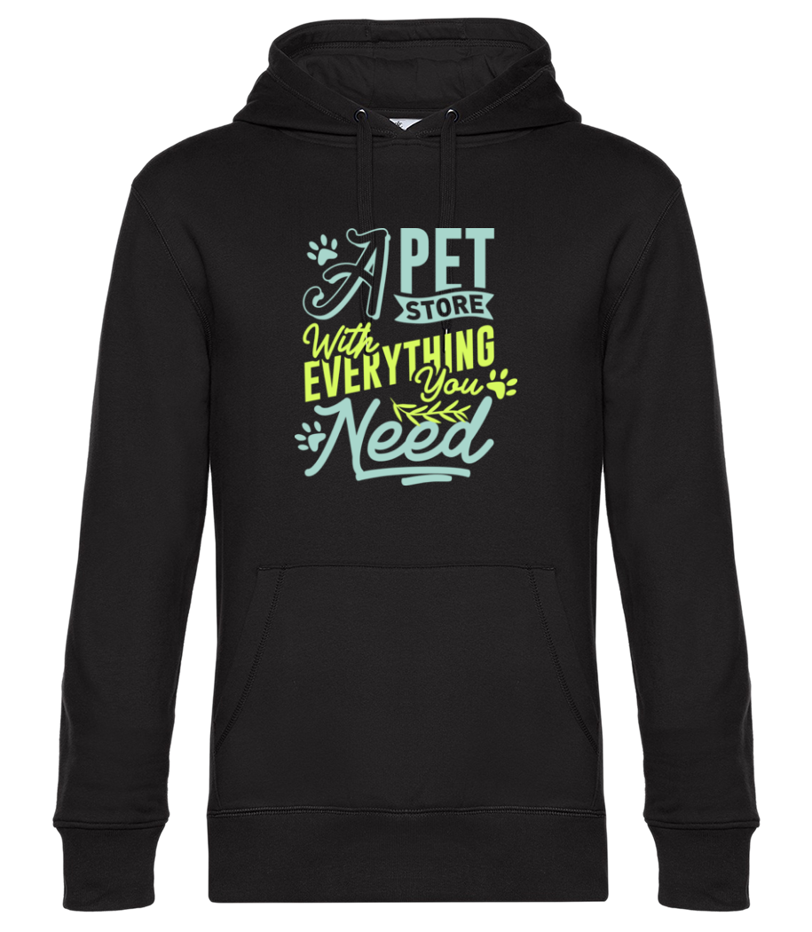 A Pet Store With Everything You Need - Sweat à capuche premium Unisexe - Noir - Devant