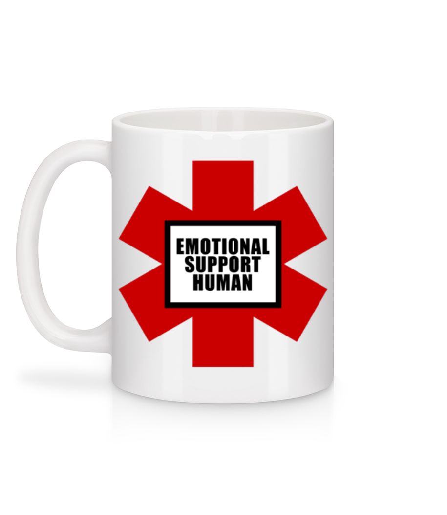 Emotional Support Human - Mug en céramique blanc - Blanc - Derrière