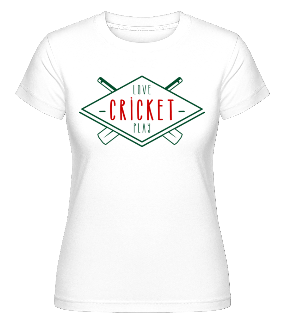 Aperçu: Love And Play Cricket -  T-shirt Shirtinator femme - Blanc - Devant