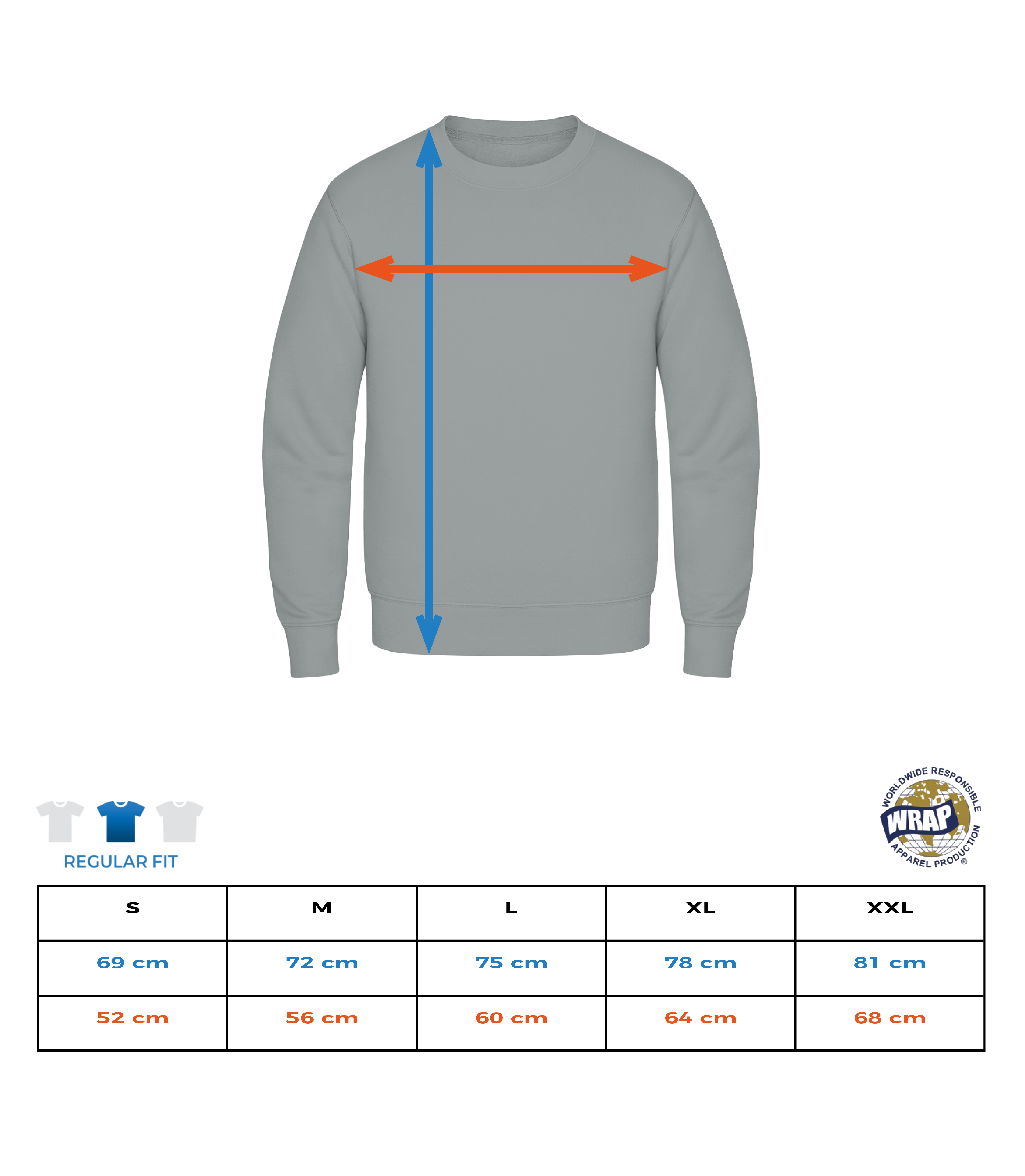 Aperçu: Ugly Evil - Sweatshirt Homme - Tableau des tailles