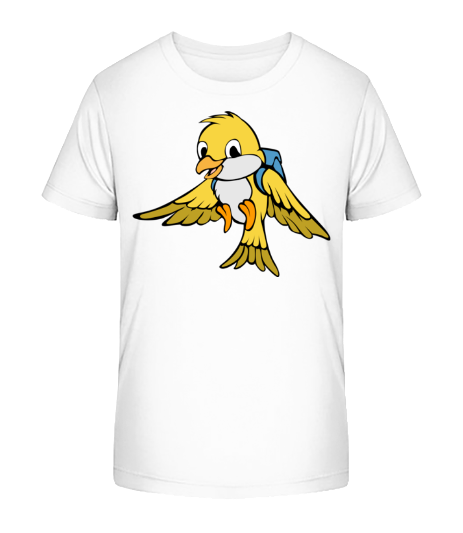 Aperçu: Oiseau Doux Avec Sac Á Dos - T-shirt bio Enfant Stanley Stella 2.0 - Blanc - Devant