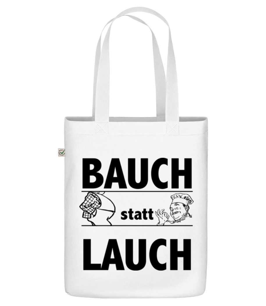 Vorschau: Bauch Statt Lauch - Bio Tasche - Weiß - Vorne