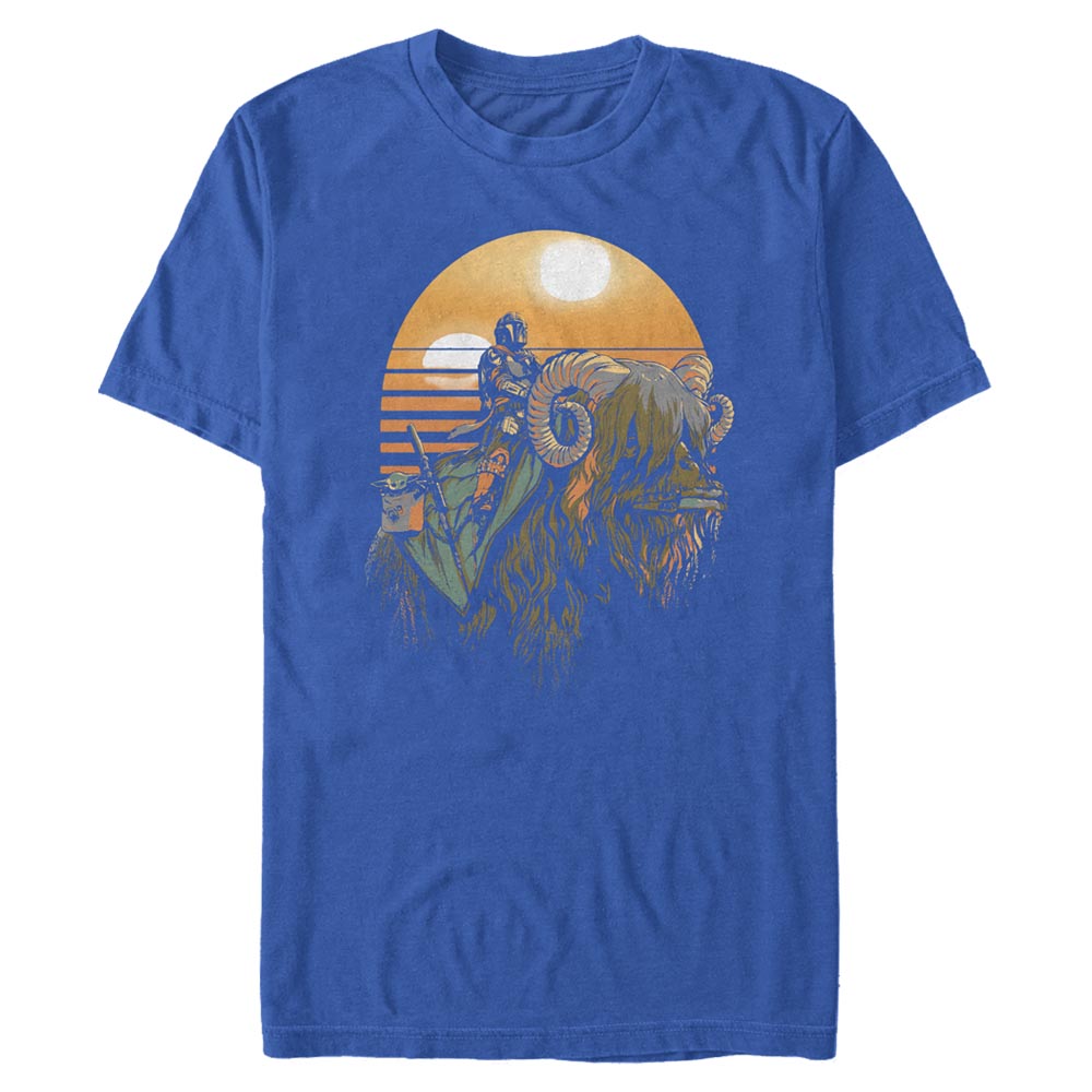 Aperçu: Star Wars - The Mandalorian - Skupina Bantha Riders - Homme T-shirt - Bleu royal - Devant