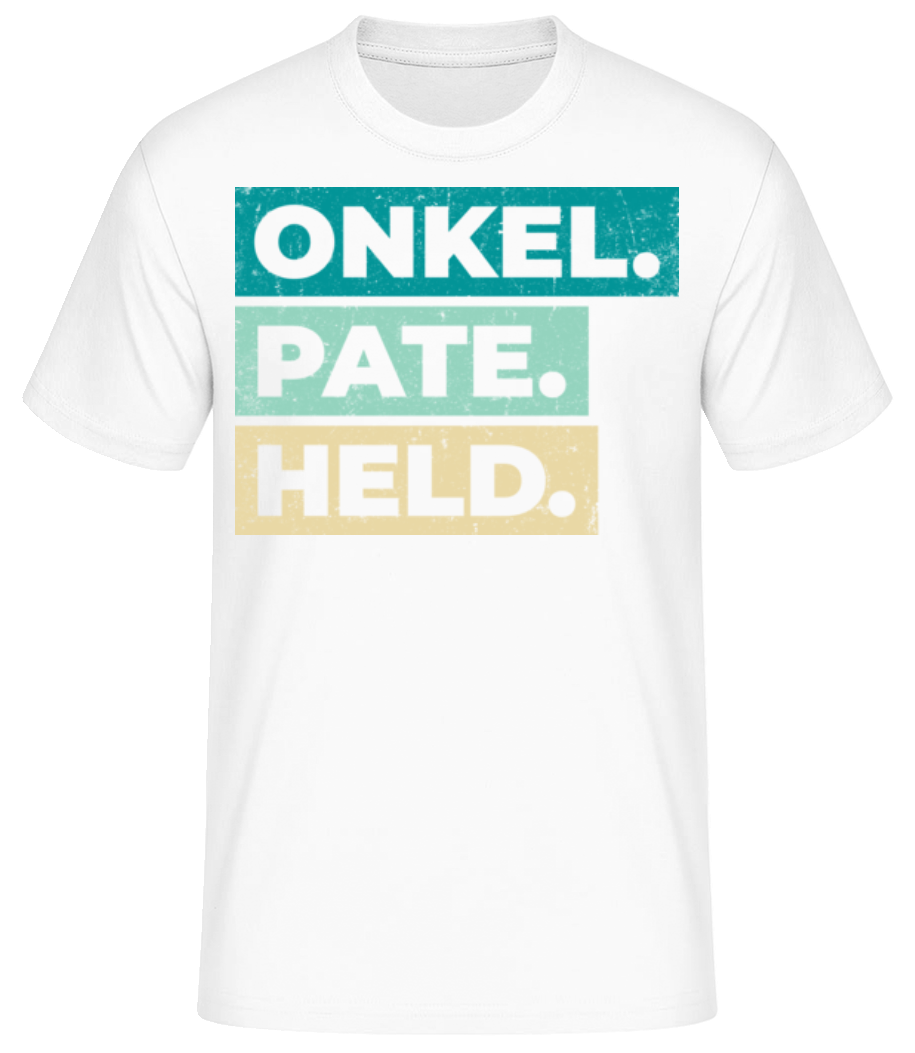 Onkel Pate Held - Männer Basic T-Shirt - Weiß - Vorne