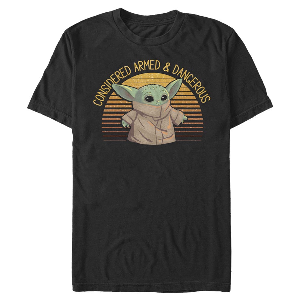 Aperçu: Star Wars - The Mandalorian - The Child Sunset Cute Yoda - Homme T-shirt - Noir - Devant