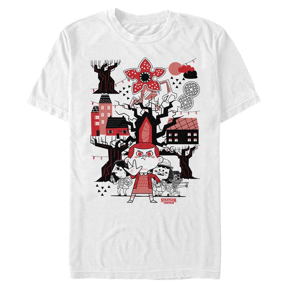 Netflix - Stranger Things - Photo de groupe Red Black - Homme T-shirt