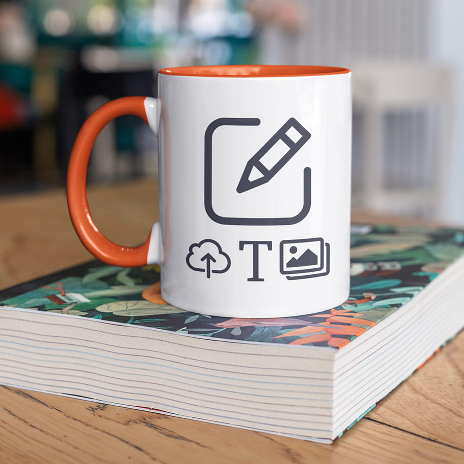 Mug bicolore en céramique - intérieur de couleur