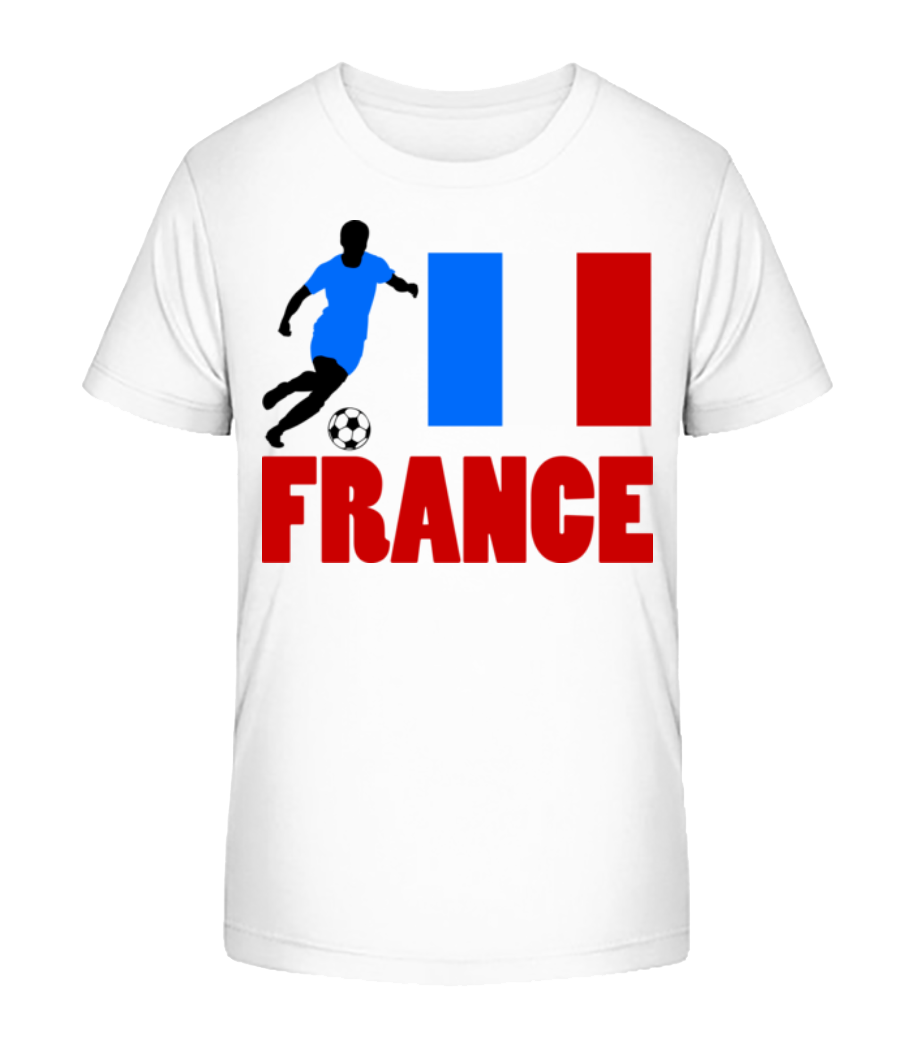 Drapeau Français Jouer De Foot - T-shirt bio Enfant Stanley Stella 2.0 - Blanc - Devant