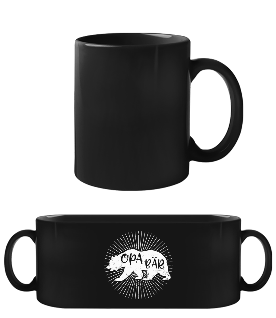 Opa Bär - Schwarze Tasse - Schwarz - Vorne