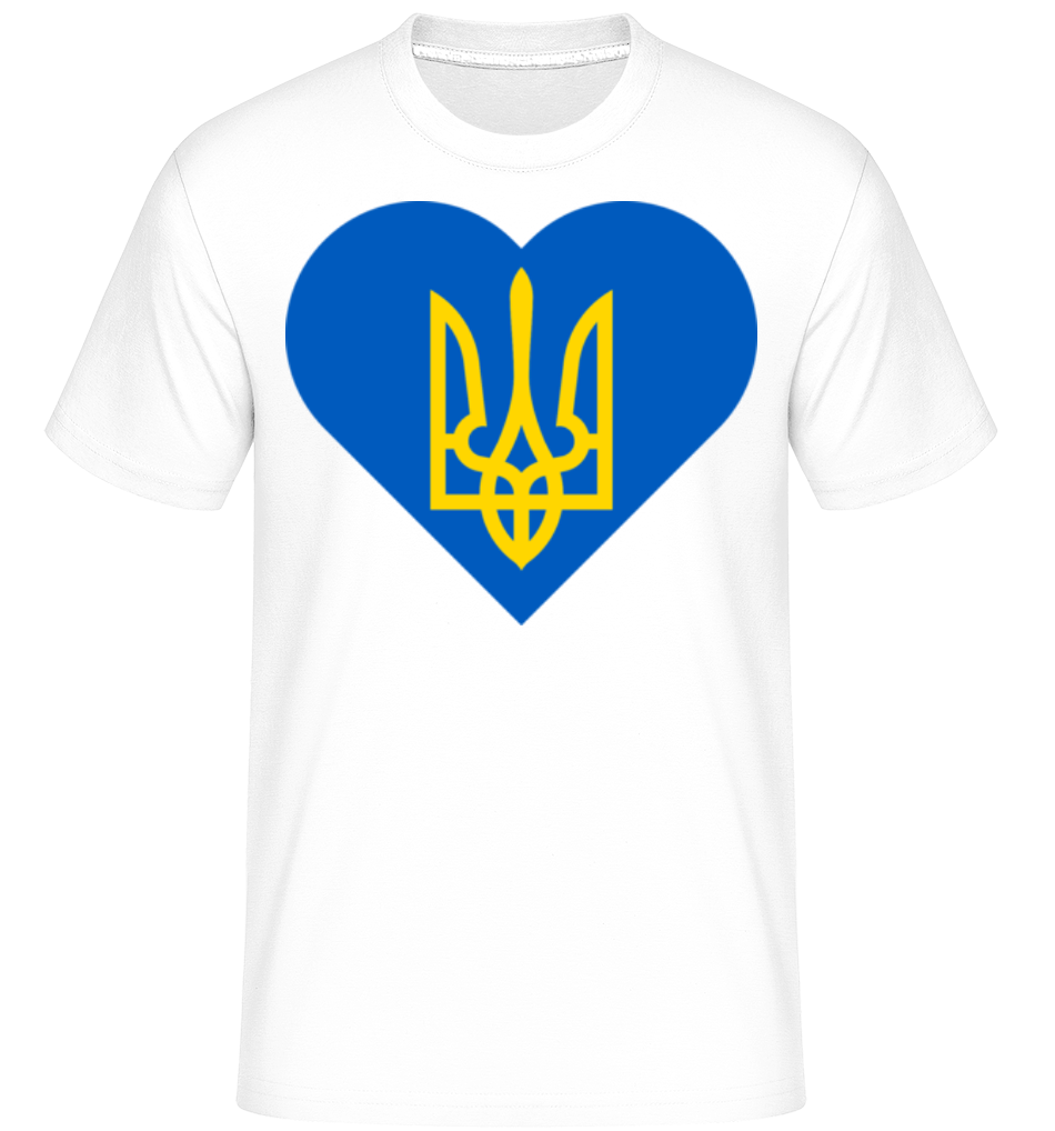 Aperçu: Ukraine Cœur -  T-Shirt Shirtinator homme - Blanc - Devant