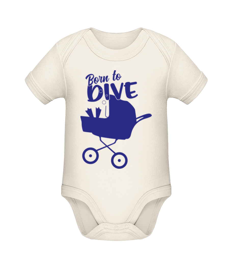 Aperçu: Born To Dive - Body manches courtes bio - Crème - Devant
