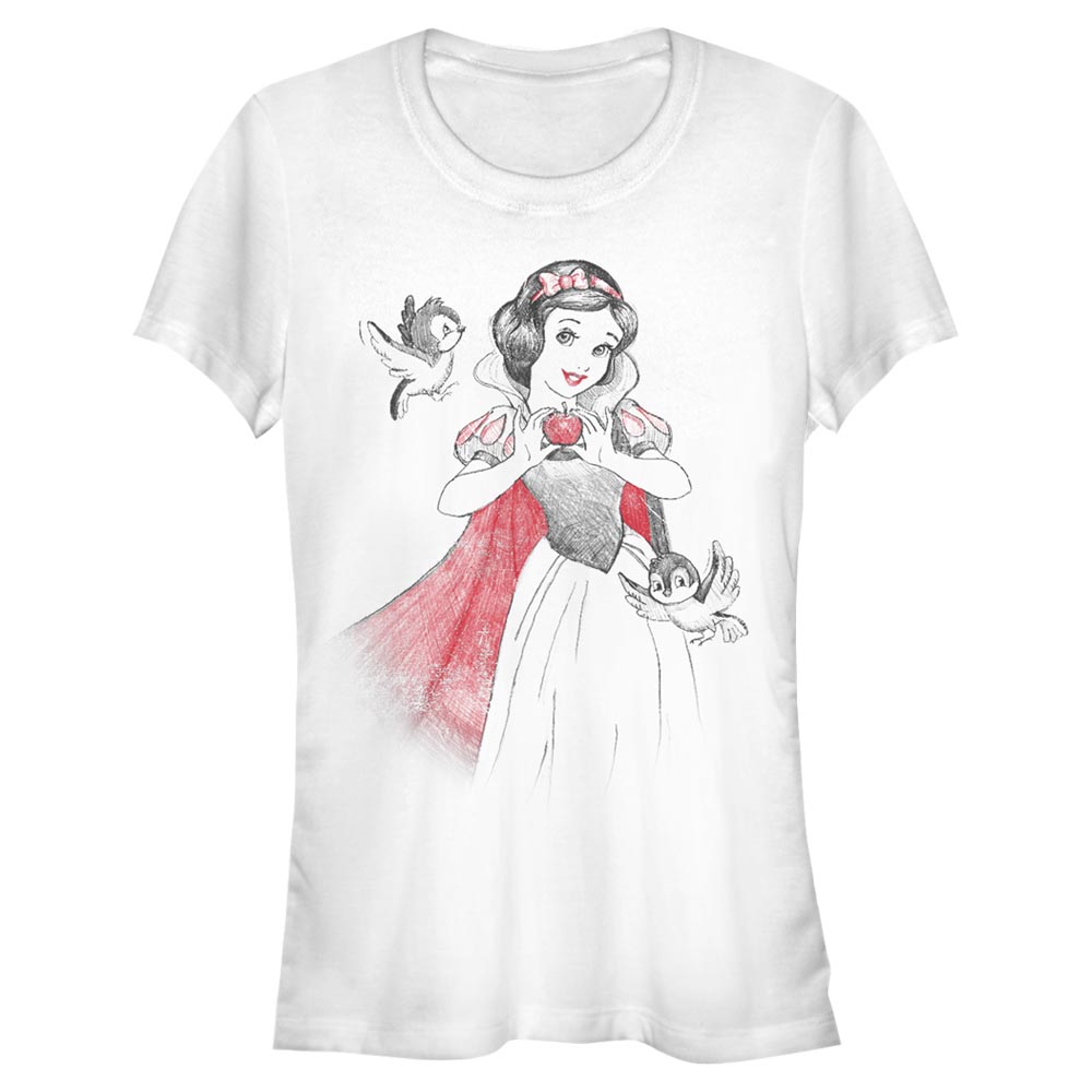 Disney - Blanche-Neige et les Sept Nains - Snow White Snow Sketch Vignette - Femme T-shirt