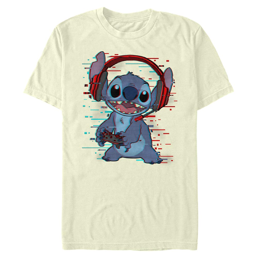 Aperçu: Disney Classics - Lilo & Stitch - Stitch Games - Homme T-shirt - Crème - Devant
