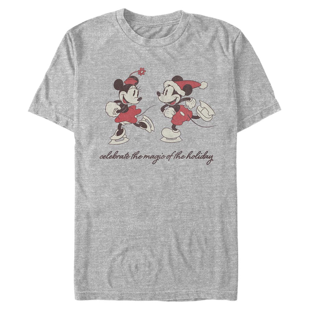 Disney - Mickey Mouse - Mickey et Minnie Vintage Holiday Skaters - Homme T-shirt
