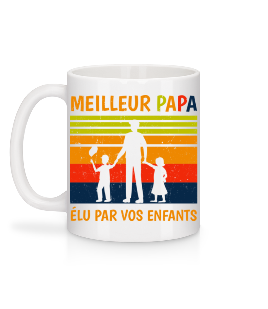 Meilleur Papa - Mug en céramique blanc - Blanc - Derrière