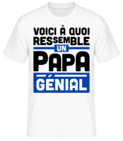 Papa Génial - T-shirt standard Homme - Blanc - Devant