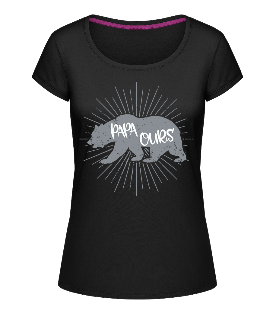 Papa Ours · T-shirt col en U Femme