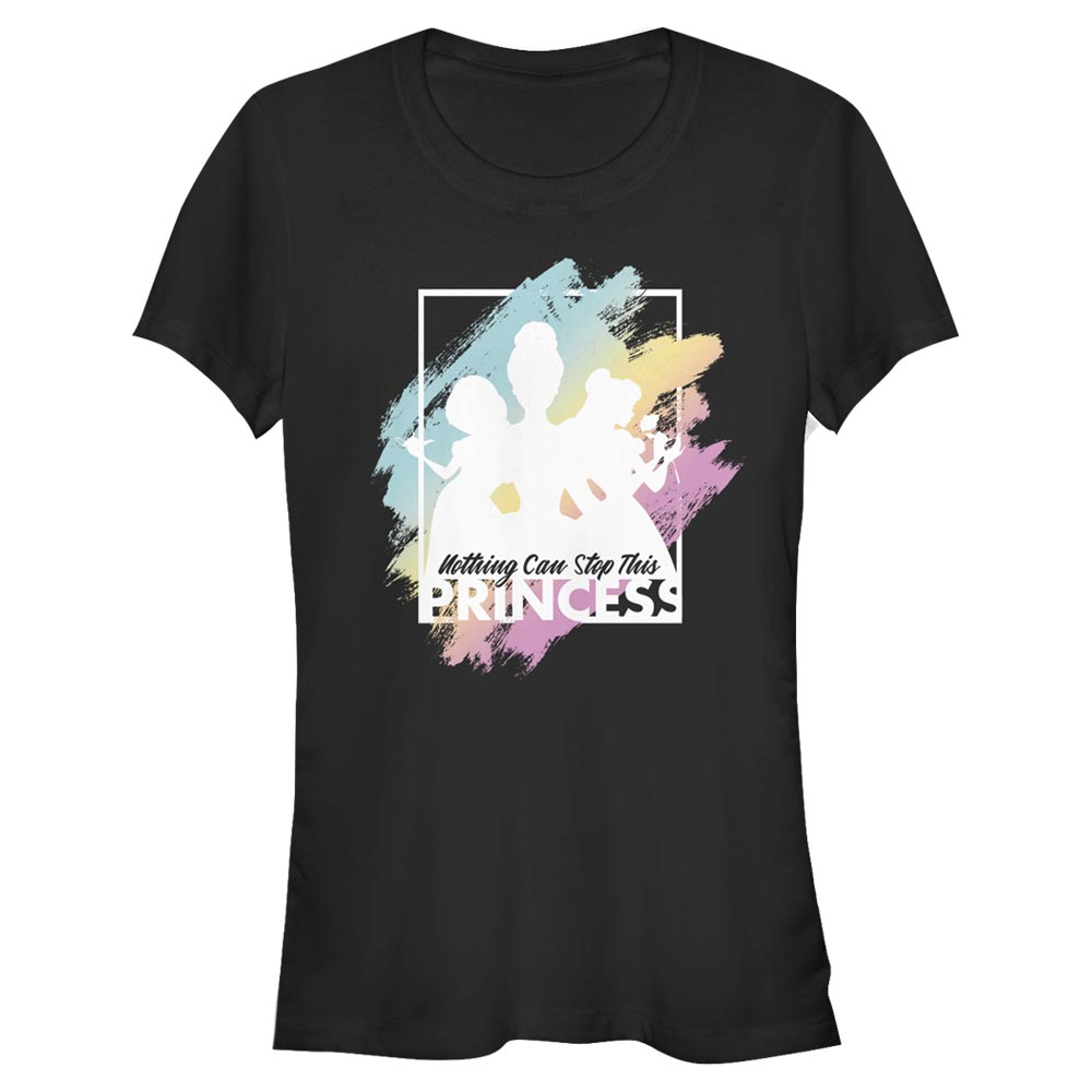 Aperçu: Disney - Princesses Disney - Skupina Princess Frame - Femme T-shirt - Noir - Devant