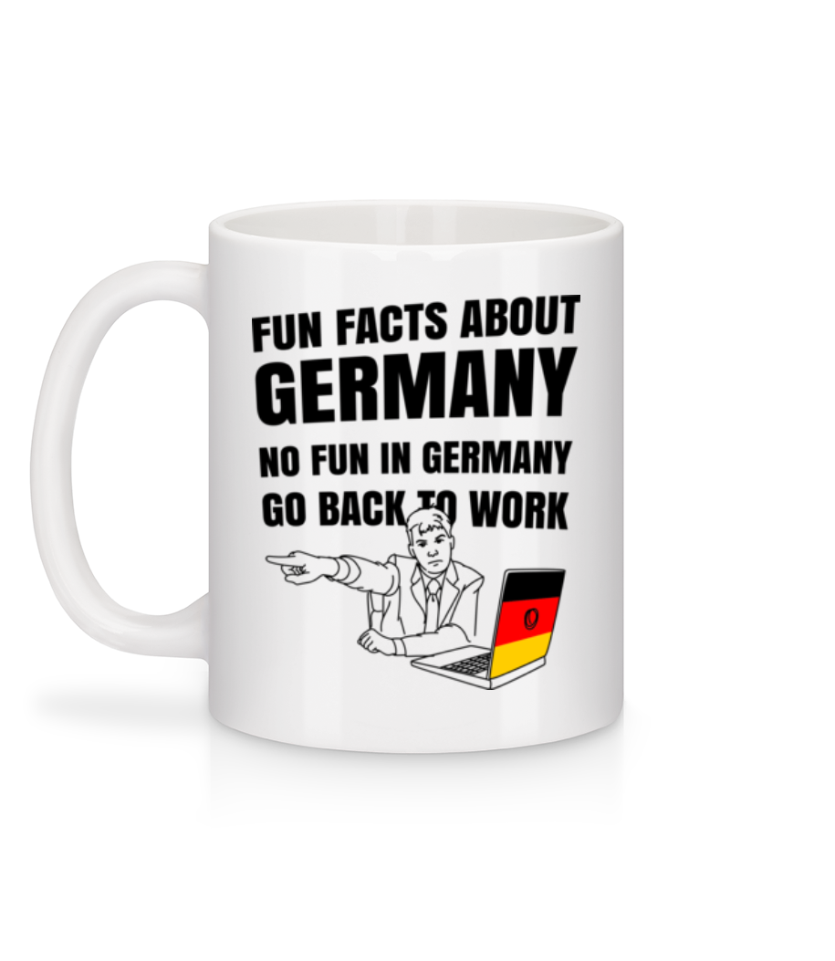 Fun Facts Germany - Mug en céramique blanc - Blanc - Derrière