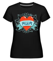 Mum Heart Icon -  Shirtinator Women's T-Shirt - Black - Front