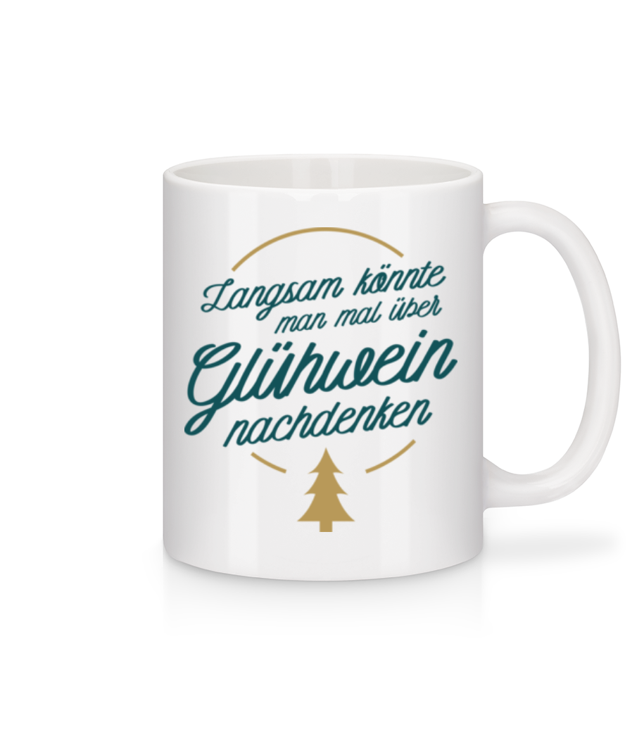 Langsam Mal Über Glühwein Nachdenken · Tasse