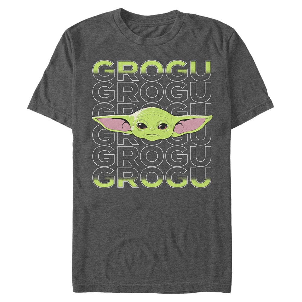 Star Wars - The Mandalorian - Grogu Big Face - Homme T-shirt - Anthracite chiné - Devant