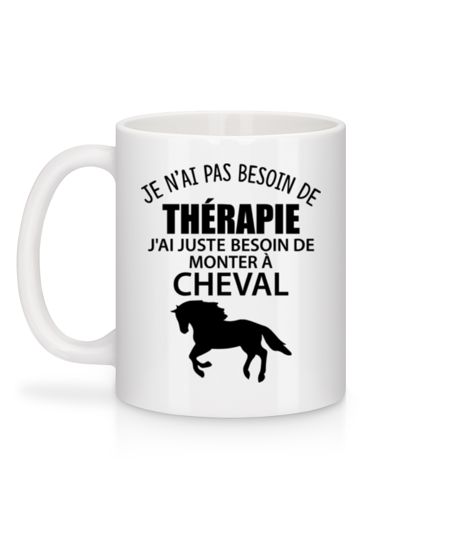 Aperçu: Monter À Cheval - Mug en céramique blanc - Blanc - Derrière