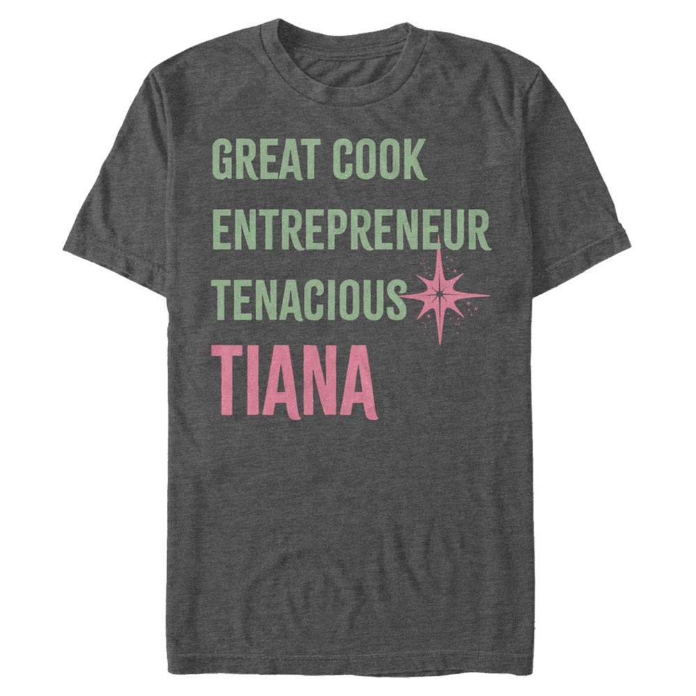 Disney Prinzessinnen - Tiana List - Männer T-Shirt - Anthrazit meliert - Vorne