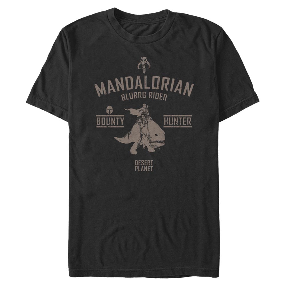 Aperçu: Star Wars - The Mandalorian - Mandalorian Blurrg Rider - Homme T-shirt - Noir - Devant