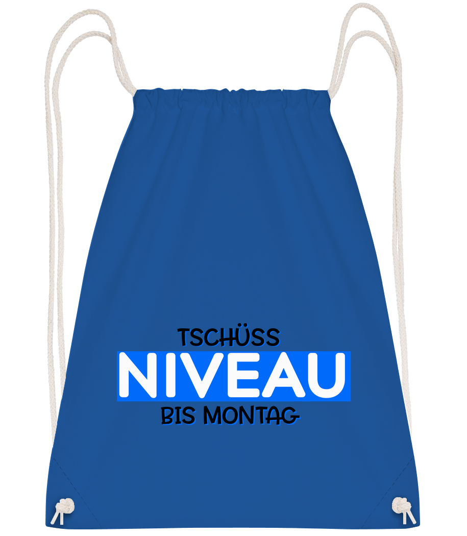 Tschüss Niveau Bis Montag - Turnbeutel - Royalblau - Vorn