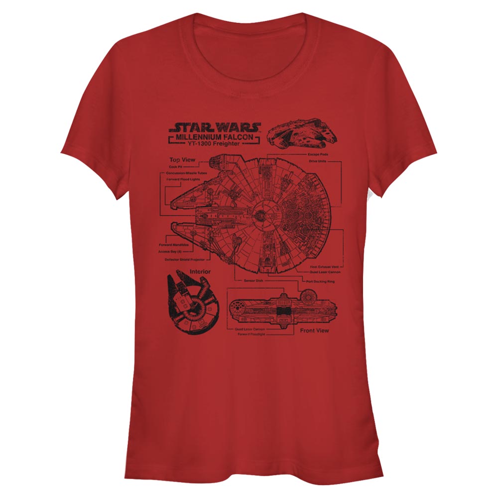 Star Wars - Faucon Milenium Falcon Schematic - Femme T-shirt