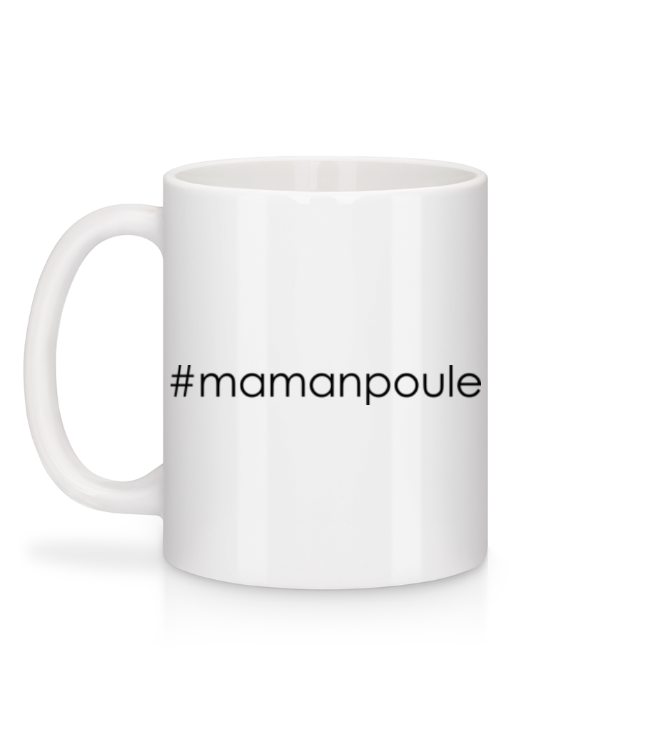 Aperçu: Maman Poule Hashtag - Mug en céramique blanc - Blanc - Derrière