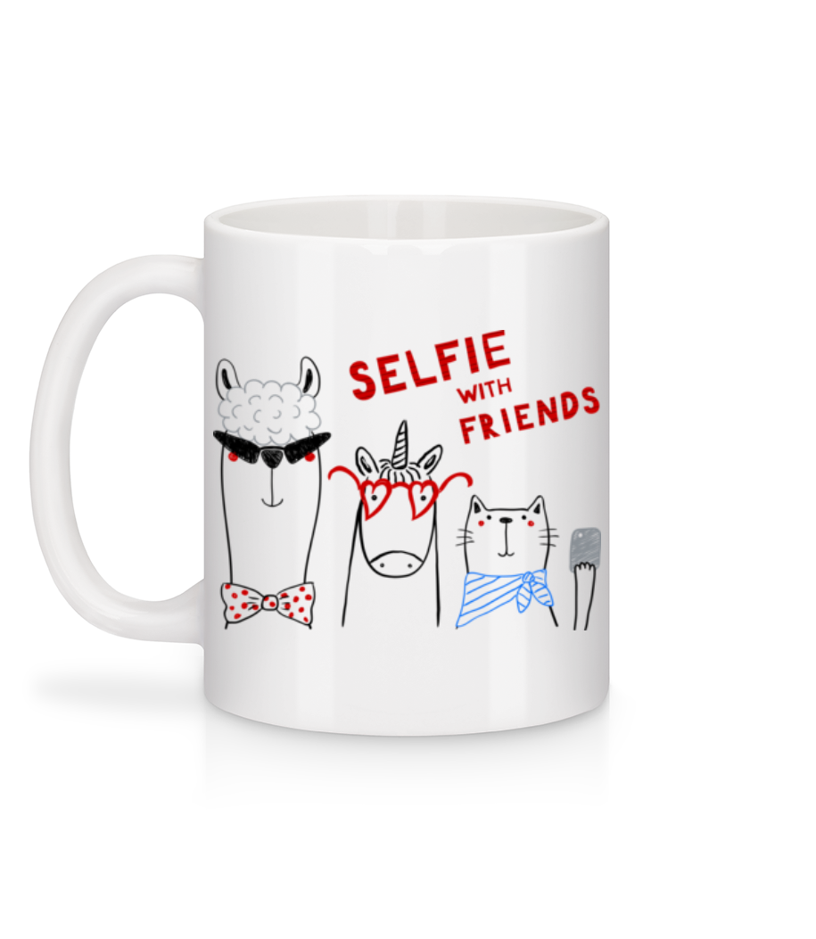 Aperçu: Selfie With Friends - Mug en céramique blanc - Blanc - Derrière