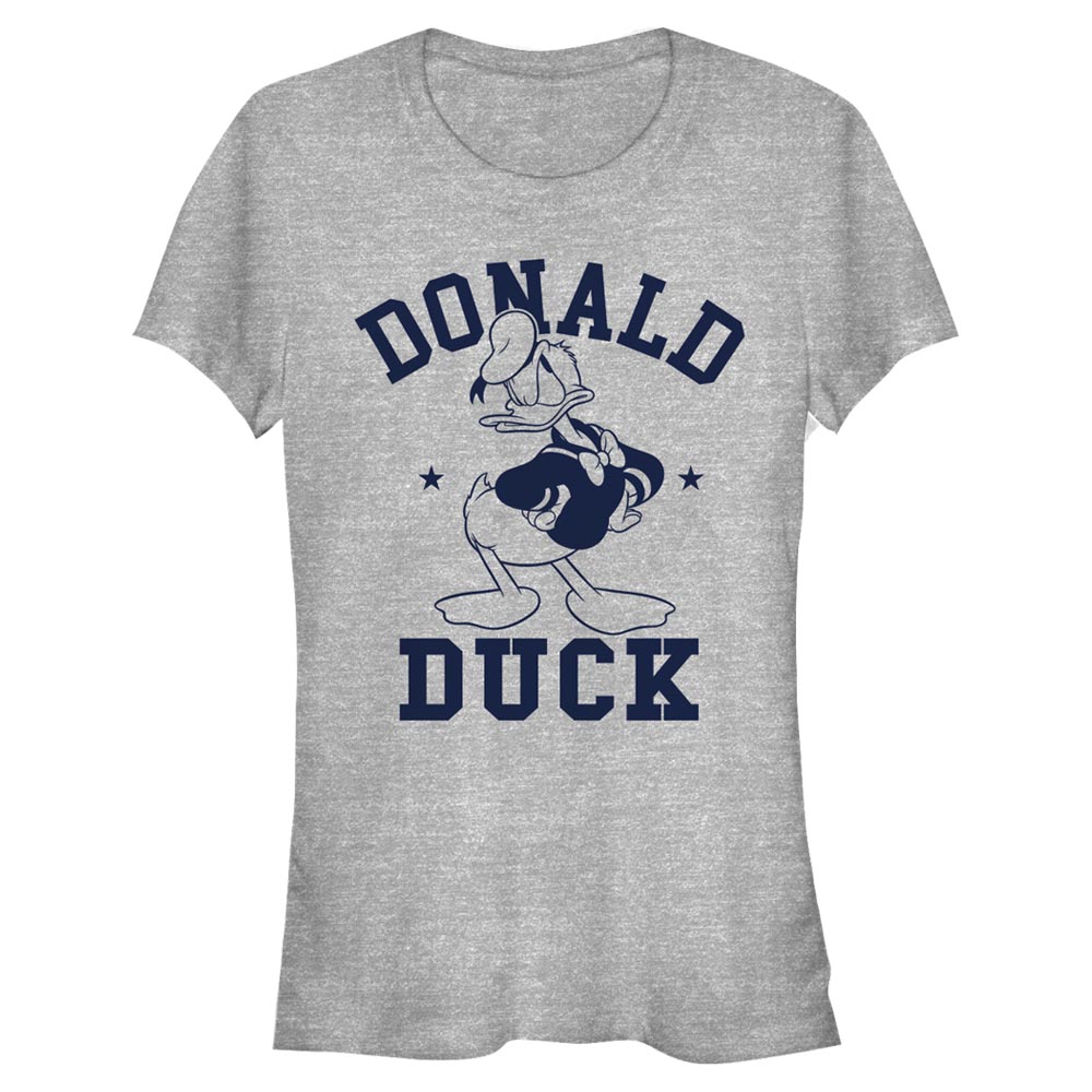 Disney - Mickey Mouse - Donald Duck Donald Goes To College - Femme T-shirt - Gris chiné - Devant