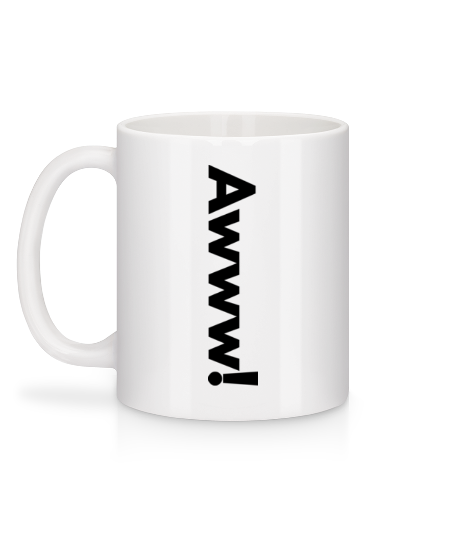 Aperçu: Awww! - Mug en céramique blanc - Blanc - Derrière