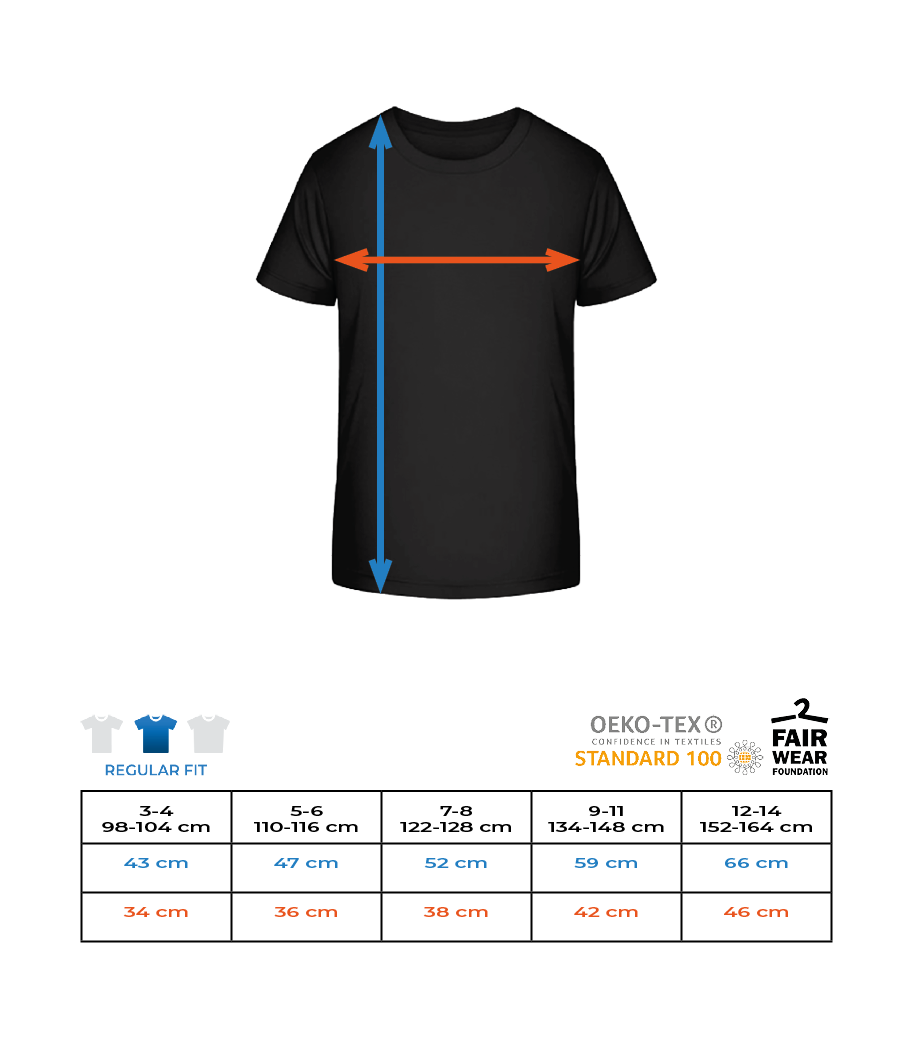 Aperçu: Like Mum But Cuter - T-shirt bio Enfant Stanley Stella 2.0 - Tableau des tailles