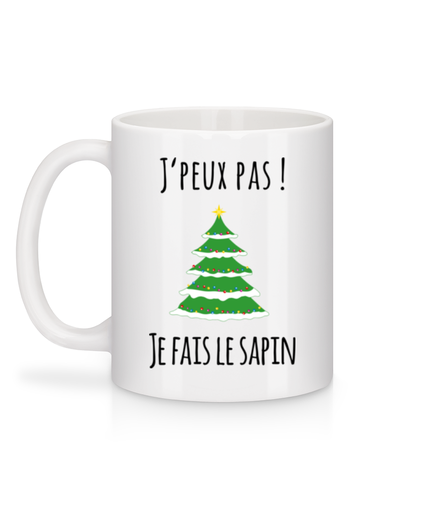 Je Fais Le Sapin - Mug en céramique blanc - Blanc - Derrière