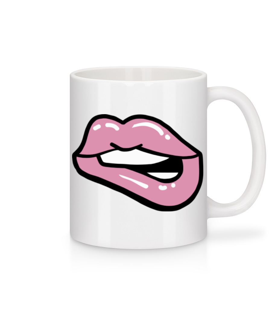 Pink Lips · Mug en céramique blanc