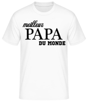 Meilleur Papa Du Monde - T-shirt standard Homme - Blanc - Devant